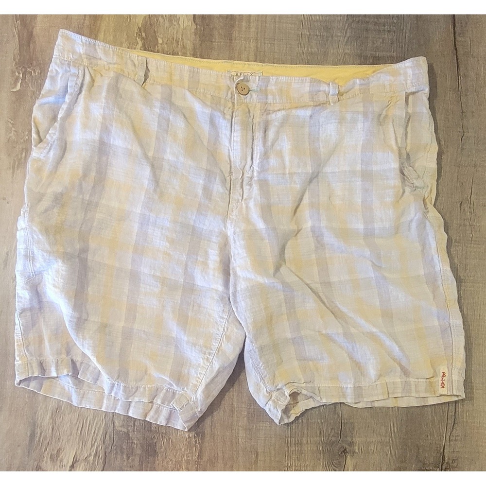 Tommy Bahama Relax Shorts Mens 42 100% Linen Plaid Pro Leisure Golf